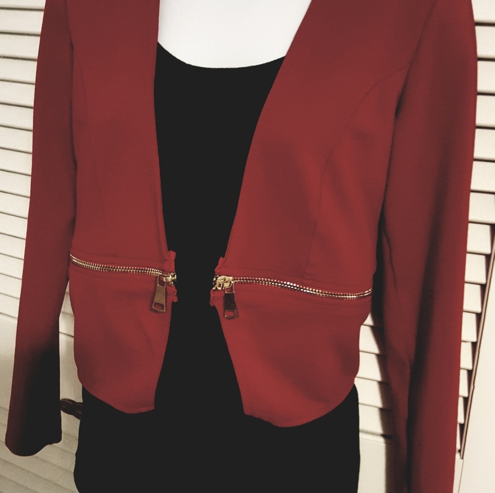 Red zipper jacket